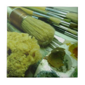 ブラシと絵を描 タイル (正面)