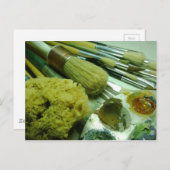 ブラシと絵を描 ポストカード (正面/裏面)