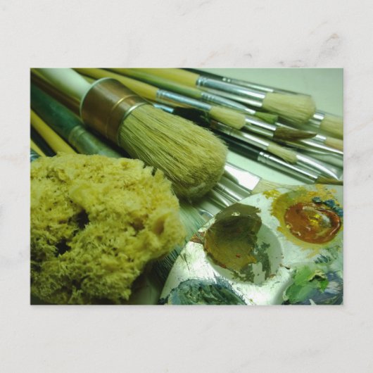 ブラシと絵を描 ポストカード (正面)