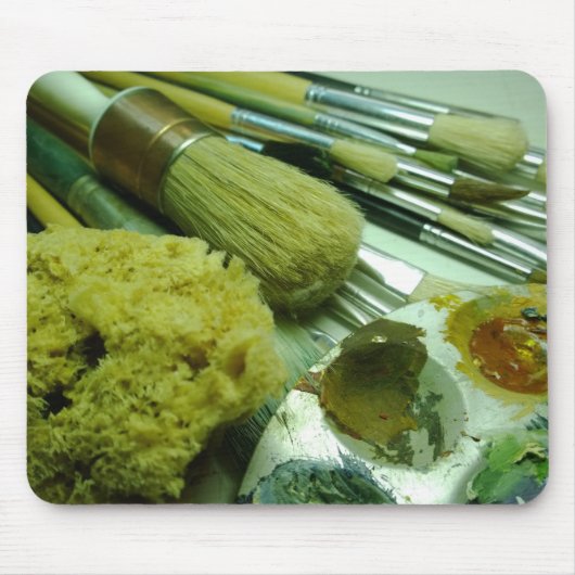 ブラシと絵を描 マウスパッド (正面)