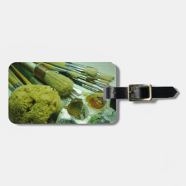 ブラシと絵を描 ラゲッジタグ