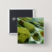 ブラシと絵を描 缶バッジ (正面&裏面)