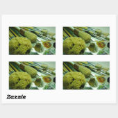 ブラシと絵を描 長方形シール (シート)