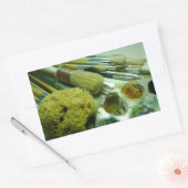 ブラシと絵を描 長方形シール (封筒)