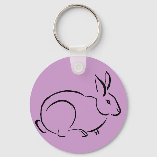 ブラシのストロークウサギ キーホルダー (正面)