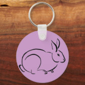 ブラシのストロークウサギ キーホルダー (正面)