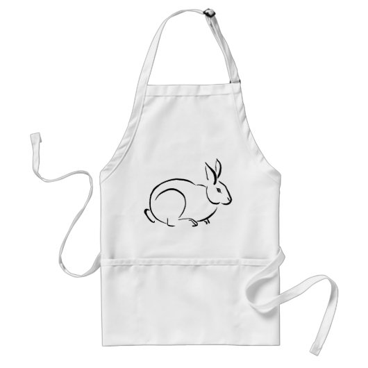 ブラシのストロークウサギ スタンダードエプロン (正面)