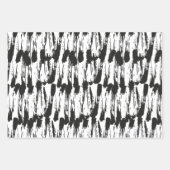 ブラシのストローク絵を描、ウェット、ドライブラシ、ブルー、B/W ラッピングペーパーシート (正面3)