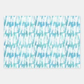 ブラシのストローク絵を描、ウェット、ドライブラシ、ブルー、B/W ラッピングペーパーシート (正面3)