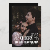 ブラシのレタ応援新年パーソナライズされた写真 シーズンカード (正面/裏面)