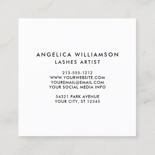 ブラシの原稿の水彩画の熱帯花の鞭 スクエア名刺 (裏面)