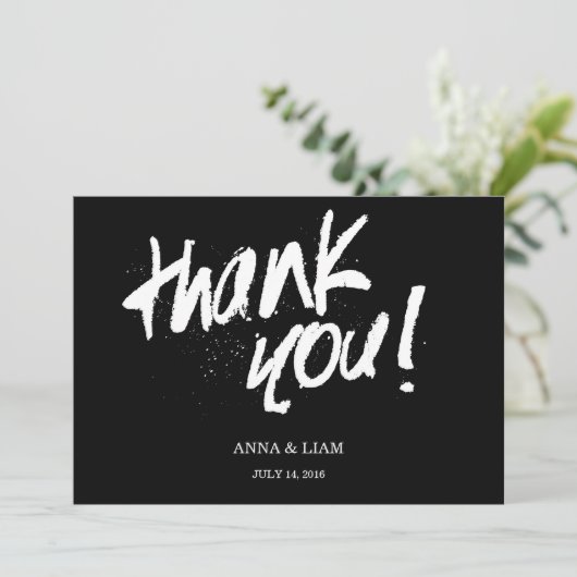 ブラシの原稿の結婚式の郵便はがきありがとう サンキューカード (スタンド正面)