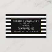 ブラシの原稿はピンクの花のストライプの打ちます 名刺 (裏面)