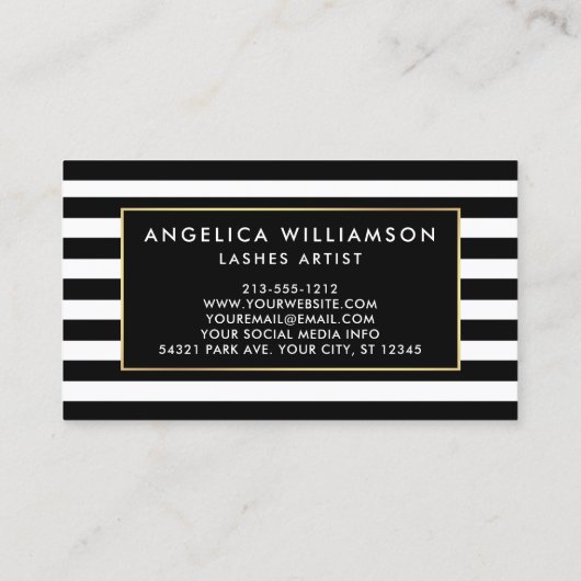 ブラシの原稿はピンクの花のストライプの打ちます 名刺 (裏面)