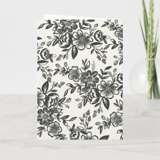 ブラシの手のレタリング垂直結婚写真 サンキューカード (裏面)