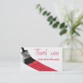 ブラシの赤い色-サンキューカード--を絵を描きます 名刺 (スタンド正面)