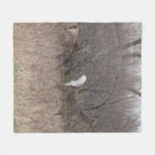 ブラシのD1によって白後につかれるシカの春の木びき台 フリースブランケット (正面(横))