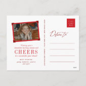 ブラシのNoelのクリスマスの素朴な休日の写真の郵便はがき シーズンポストカード (裏面)