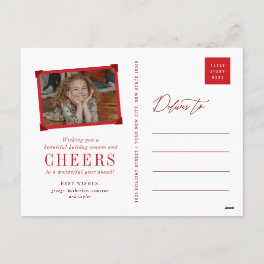 ブラシのNoelのクリスマスの素朴な休日の写真の郵便はがき シーズンポストカード (裏面)