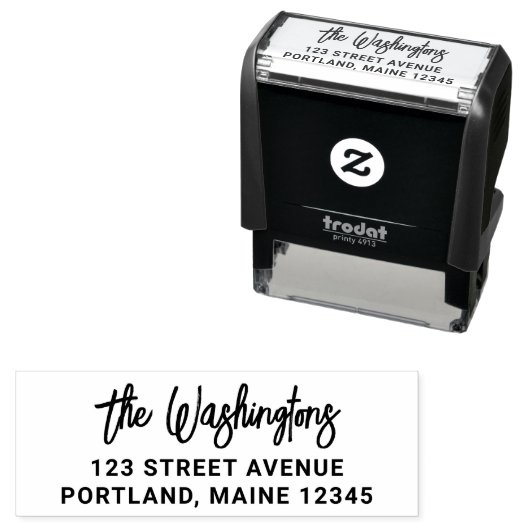 ブラシはっきりしたスクリプトの姓差出人住所 セルフインキングスタンプ (インサイチュ)