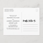 ブラシはっきりしたスクリプトオーバーレイ写真の日付の変更 案内ポストカード (裏面)