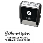 ブラシはっきりしたスクリプトカップル名差出人住所 セルフインキングスタンプ (インサイチュ)