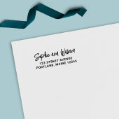 ブラシはっきりしたスクリプトカップル名差出人住所 セルフインキングスタンプ