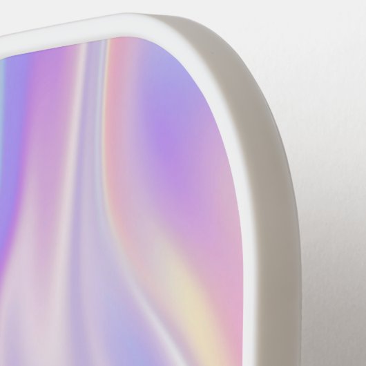 ブラシはっきりしたスクリプト名の末尾がNピンクの虹色 ピックルボールラケット (左詳細)