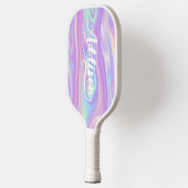 ブラシはっきりしたスクリプト名の末尾がNピンクの虹色 ピックルボールラケット (左)