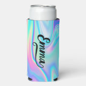 ブラシはっきりしたスクリプト名の末尾に水色の虹色を付ける スリム缶クーラー (Seltzer正面)