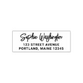 ブラシはっきりしたスクリプト名差出人住所 セルフインキングスタンプ (デザイン)