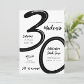 ブラシはっきりしたストローク30thバースデーサプライズパーティー 招待状 (スタンド正面)