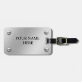 ブラシをかけられたアルミニウムおよびねじ効果の荷物のラベル ラゲッジタグ (正面横)