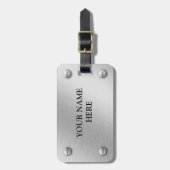 ブラシをかけられたアルミニウムおよびねじ効果の荷物のラベル ラゲッジタグ (正面縦)