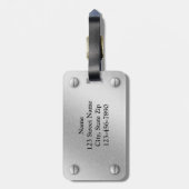 ブラシをかけられたアルミニウムおよびねじ効果の荷物のラベル ラゲッジタグ (裏面縦)
