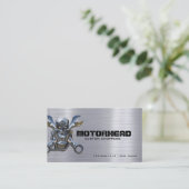 ブラシをかけられたアルミニウムのMetalworkのスカルそしてレンチ 名刺 (スタンド正面)