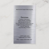 ブラシをかけられたアルミニウムのMetalworkのスカルそしてレンチ 名刺 (裏面)