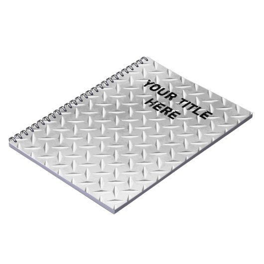 ブラシをかけられたアルミニウムダイヤモンドのプレートの金属のノート ノートブック (左側)