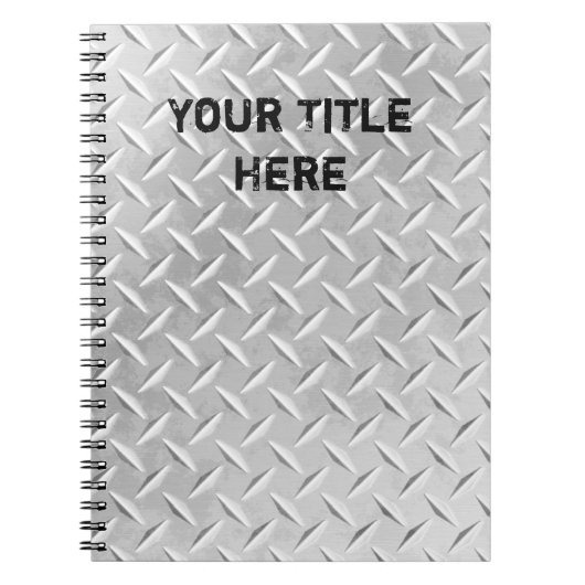 ブラシをかけられたアルミニウムダイヤモンドのプレートの金属のノート ノートブック (正面)