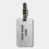 ブラシをかけられたアルミニウムダイヤモンドのプレートの金属の荷物のラベル ラゲッジタグ (正面縦)