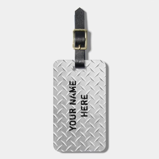 ブラシをかけられたアルミニウムダイヤモンドのプレートの金属の荷物のラベル ラゲッジタグ (正面縦)