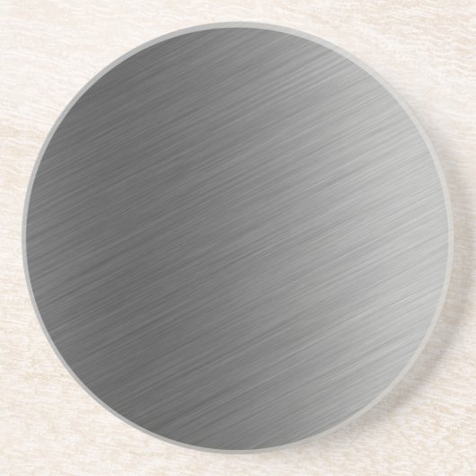 ブラシをかけられたアルミニウム金属の一見 コースター (正面)