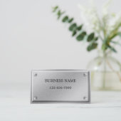 ブラシをかけられたアルミニウム金属板の名刺 名刺 (スタンド正面)