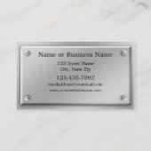 ブラシをかけられたアルミニウム金属板の名刺 名刺 (裏面)