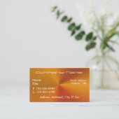 ブラシをかけられたオレンジ金属の名刺 名刺 (スタンド正面)