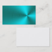 ブラシをかけられたティール（緑がかった色）の金属の名刺 名刺 (正面/裏面)