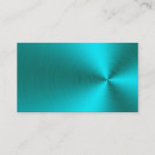 ブラシをかけられたティール（緑がかった色）の金属の名刺 名刺 (正面)