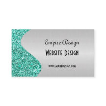 ブラシをかけられたフェイクな銀製のティール（緑がかった色）のグリッターの効果