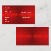 ブラシをかけられた赤い鋼鉄 名刺 (正面/裏面)