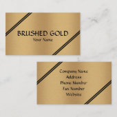 ブラシをかけられた金ゴールドの名刺 名刺 (正面/裏面)